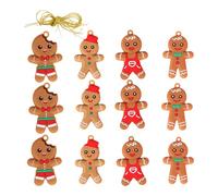 NBYGSC Gingerbread Christmas Tree Ornaments - 12 Pieces Holiday Decoration, Hangable Christmas Tree Ornaments For Home Dinner Restaurant Cafe Church Event Shopping Mall Wedding Birthday Family