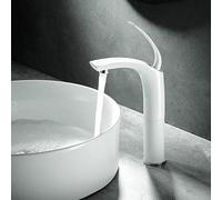 NBYGSC Gold and White Bathroom Sink Faucet Elegant Brass Mixer Tap for Wash Basin, Hot Cold Water, Stylish Tall (Available in Style 6)