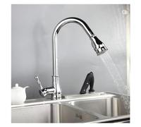 NBYGSC Gold Chrome Brass Swivel Pull-out Kitchen Faucet Functions Spray Mixer for Deck Mount Washbasin & Bathroom Vanity Sink Tap