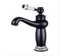 NBYGSC Gold Sink Faucet Single Handle Diamond Water Mixer Tap Hot & Cold Chrome Finish Brass Basin Crane for Bathroom Decor B Black