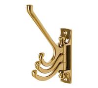 NBYGSC Hanger Mount Brass-Colored Three-Head Metal Minimalist Living Room Decoration Wall-Mounted Hook Wall Mounted Coat Rack