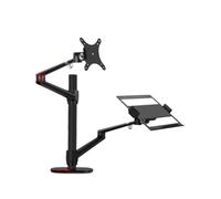 NBYGSC Height Adjustable Desk Dual Arm 17-32" Monitor Stand + 12-17" Laptop Stand(OLL-3L-B)