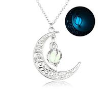 NBYGSC Hollow Spiral Moon Glow Pendant Cyclone Night Light Pearl Necklace