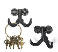 NBYGSC Hooks,Wall Hangers,MultipurposeHooksBlack Wall Mounted on Wood Board for Small Shed Tools Set of 2 Outdoor Key Holder Storage Coat Hooks Garden Farmhouse Garage Porch Decorative Rustic CAS