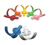 NBYGSC Hooks,Wall Hangers,MultipurposeHooksColorful Kids Coat Decorative Double Hooks for Hanging Towels Backpack Keys Cute Metal Hook Children's Room Nursery Decor Wall Mounted, 7 Pack