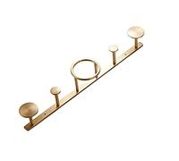 NBYGSC Hooks,Wall Hangers,MultipurposeHooksModern Coat Wall Brass with 5 Hanging Hooks Heavy Duty Clothes Coats Hat Rack Wall-Mounted for Bedroom Hallway Living Room Bathroom L50cm, Gold