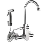 NBYGSC Hot & Cold Faucet with Spray for Kitchen Sink - Stainless Steel, Multi-Functional, 360 Rotation