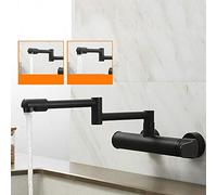 NBYGSC Hot Cold Retractable Folding Kitchen Sink Faucet Shower and Water Column Outlet Black