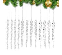 NBYGSC Icicle Ornaments for Christmas Tree | Christmas Tree Icicle Ornaments | Teardrop Pendant Garland Clear Acrylic Decor for Winter Indoor Home Window Wall Cafe Party