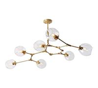 NBYGSC Industry Sputnik Chandelier,5 Lights Chandelier for Living Room, Hanging Lamp Hand Blow Glass Shade Adjustable Height Bedroom Lighting Fixtures,Transparent Color,6 Lights