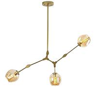 NBYGSC Industry Sputnik Chandelier,5 Lights Chandelier for Living Room, Hanging Lamp Hand Blow Glass Shade Adjustable Height Bedroom Lighting Fixtures,Transparent Color,6 Lights