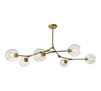 NBYGSC Industry Sputnik Chandelier,5 Lights Chandelier for Living Room, Hanging Lamp Hand Blow Glass Shade Adjustable Height Bedroom Lighting Fixtures,Transparent Color,8 Lights