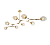 NBYGSC Industry Sputnik Chandelier,5 Lights Chandelier for Living Room, Hanging Lamp Hand Blow Glass Shade Adjustable Height Bedroom Lighting Fixtures,Transparent Color,5 Lights