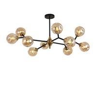 NBYGSC Industry Sputnik Chandelier，Chandelier,Brass Mid Century Ceiling Light,Glass Shade Retro Pendant Light Large Chandeliers for Kitchen Dining Room Bedroom Hallway Home,Smoke Gray,20-Light