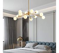 NBYGSC Industry Sputnik Chandelier,Clear Glass Shade Chandelier Lighting Fixture Living Room Bedroom Dining Room Lamps Hanging Ceiling Light Adjustable Arm During Light,Grey Lampshade.,15