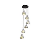 NBYGSC Industry Sputnik Chandelier,Crystal Chandeliers Light During Lights Spiral Staircase Suspension Lights Wrought Iron Stairs Hall,a,10 Head