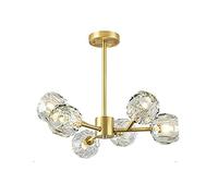 NBYGSC Industry Sputnik Chandelier,G9 Crystal Brass Molecule Branch Pendant Lights for Living Room Dining Room Hallway Bedroom Kitchen,9 Lights,80X52Cm