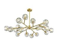 NBYGSC Industry Sputnik Chandelier,G9 Crystal Brass Molecule Branch Pendant Lights for Living Room Dining Room Hallway Bedroom Kitchen,6 Lights,65X52Cm