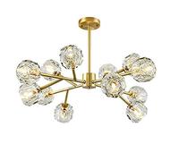 NBYGSC Industry Sputnik Chandelier,G9 Crystal Brass Molecule Branch Pendant Lights for Living Room Dining Room Hallway Bedroom Kitchen,9 Lights,80X52Cm