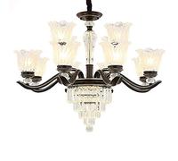 NBYGSC Industry Sputnik Chandelier， K9 Crystal Chandelier and Ceiling Light Fixture Flush Mount Ceiling Lamp for Dining Room Bathroom Bedroom Livingroom Pendant Light,Black,8 Lights