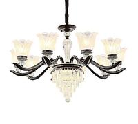 NBYGSC Industry Sputnik Chandelier， K9 Crystal Chandelier and Ceiling Light Fixture Flush Mount Ceiling Lamp for Dining Room Bathroom Bedroom Livingroom Pendant Light,Black,8 Lights