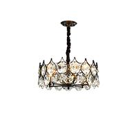 NBYGSC Industry Sputnik Chandelier，Nordic Crystal Ceiling Light Iron Chandelier Lighting Decor Hallway Home Bedroom Ceiling Lamp Round Chandeliers,Black.,50 * 20Cm