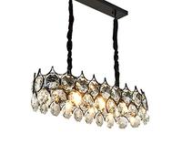 NBYGSC Industry Sputnik Chandelier，Nordic Crystal Ceiling Light Iron Chandelier Lighting Decor Hallway Home Bedroom Ceiling Lamp Round Chandeliers,Black.,50 * 20Cm