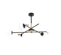 NBYGSC Industry Sputnik Chandelier, Semi-Flush Mount Ceiling Lamp Molecule Pendant Lights with Glass Shades for Living Room Bedroom Home,6 Lights,95X60Cm