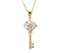 NBYGSC Key Necklace For Women, Heart Key Zircon Pendant Necklace, Key Necklaces For Women, Lock and Key Necklace, Skeleton Key Necklace, Heart Key Necklace, Key Gold Necklace, The Giving Keys