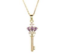 NBYGSC Key Necklace For Women, Heart Key Zircon Pendant Necklace, Key Necklaces For Women, Lock and Key Necklace, Skeleton Key Necklace, Heart Key Necklace, Key Gold Necklace, The Giving Keys