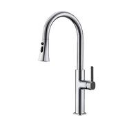 NBYGSC Kitchen Faucets Pull Down Sprayer, Bar Sink Faucet Hole, Single Handle with Magnetic Docking Spray Head (Chrome)