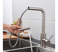 NBYGSC Kitchen faucets with Pull Down Sprayer, Brushed 304 Stainless Steel, 2, Hot and Cold Pull out Single Handle, Kitchen Sink, Faucet-Stainless Steel B