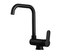 NBYGSC Kitchen Folding Inner Window All Copper Hot and Cold Black Faucet Sink Sink@Black