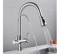 NBYGSC Kitchen Purification Hot and Cold Three-in-One Copper Vegetable Basin Direct Drinking Electroplating Pull-out Water Faucet