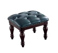 NBYGSC Leather Foot Rest - Upholstered Footstool for Living Room & Bedroom Stylish Sofa Stool with Solid Wood Frame - Blue Color Perfect for Comfort & Style