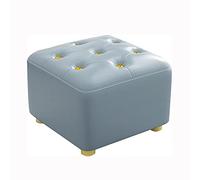 NBYGSC Leather Foot Rest with Golden Button Stylish Small Foot Stool Cube Pouf for Living Room & Bedroom Comfortable Footrest for Relaxation & Home Decor