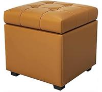 NBYGSC Leather Storage Bench - Cube Foot Stool with Hidden Storage Stylish Pouffe Footrest for Living Room Bedroom and Entryway - Versatile Furniture Solution