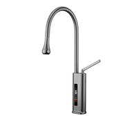 NBYGSC LED Digital Display, Faucet with Pull Down Sprayer, Single Handle Kitchen Mixer Sink Taps, Gray Shower Head