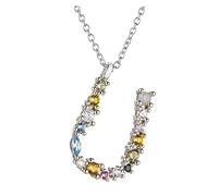 NBYGSC Letter S Initial Letter P L Pendant Long Chain Necklace Nightmare Christmas Eve Lucky Crystal Jewelry (Size : U)