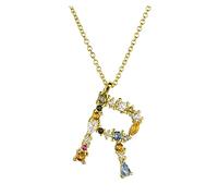 NBYGSC Letter S Initial Letter P L Pendant Long Chain Necklace Nightmare Christmas Eve Lucky Crystal Jewelry (Size : R)