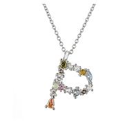 NBYGSC Letter S Initial Letter P L Pendant Long Chain Necklace Nightmare Christmas Eve Lucky Crystal Jewelry (Size : P)