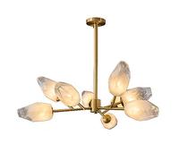 NBYGSC Light Fixtures,Branch Glass Lighting,G9 Brass Plating Chandelier,Home Living Room Bedroom Dining Room Lighting Lamp/18-Light