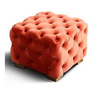 NBYGSC Luxurious Velvet Foot Stool Soft Button Footrest Cube Coffee Table & Vanity Stool Multifunctional Puff - 40x40x40cm (16x16x16in)