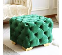 NBYGSC Luxurious Velvet Foot Stool Soft Button Footrest Cube Vanity Stool Stylish Multifunctional Coffee Table 50x50x40cm (20x20x16in) for Living Room & Bedroom