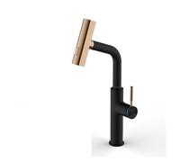 NBYGSC Luxury Pull out Kitchen Faucet Black Rose Gold Waterfall Outlet Single Handle Dual Control Hot Cold Sink Tap for Home & Restaurant