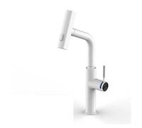 NBYGSC Luxury Pull out Kitchen Faucet White Dual Control Tap with Waterfall Outlet Single Handle Cold & Hot Sink Mixer for Elegant Kitchens