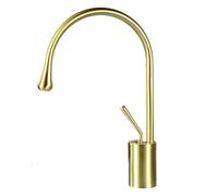 NBYGSC Marble Bathroom Faucet Single Hole Brass Hot and Cold Water Tap for Above Counter Basin Brushed Gold Finish