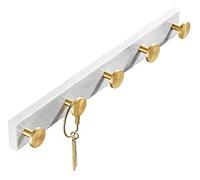 NBYGSC Marble Hook with 5 Hooks Coat Hat Rack Wall Mounted Beautiful Entryway Hanger Bedroom and Bathroom Clothing Storage