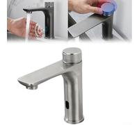 NBYGSC Mixer Automatic Basin Sensor 304 Stainless Steel Touchless Tap for Bathroom Hot and Cold Water Faucet (Silver)