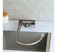 NBYGSC Mixer Folding Inside Window, Faucets Grey Faucet Stainless Steel Hot and Cold Water Swivel Kitchen Sink Faucet-A